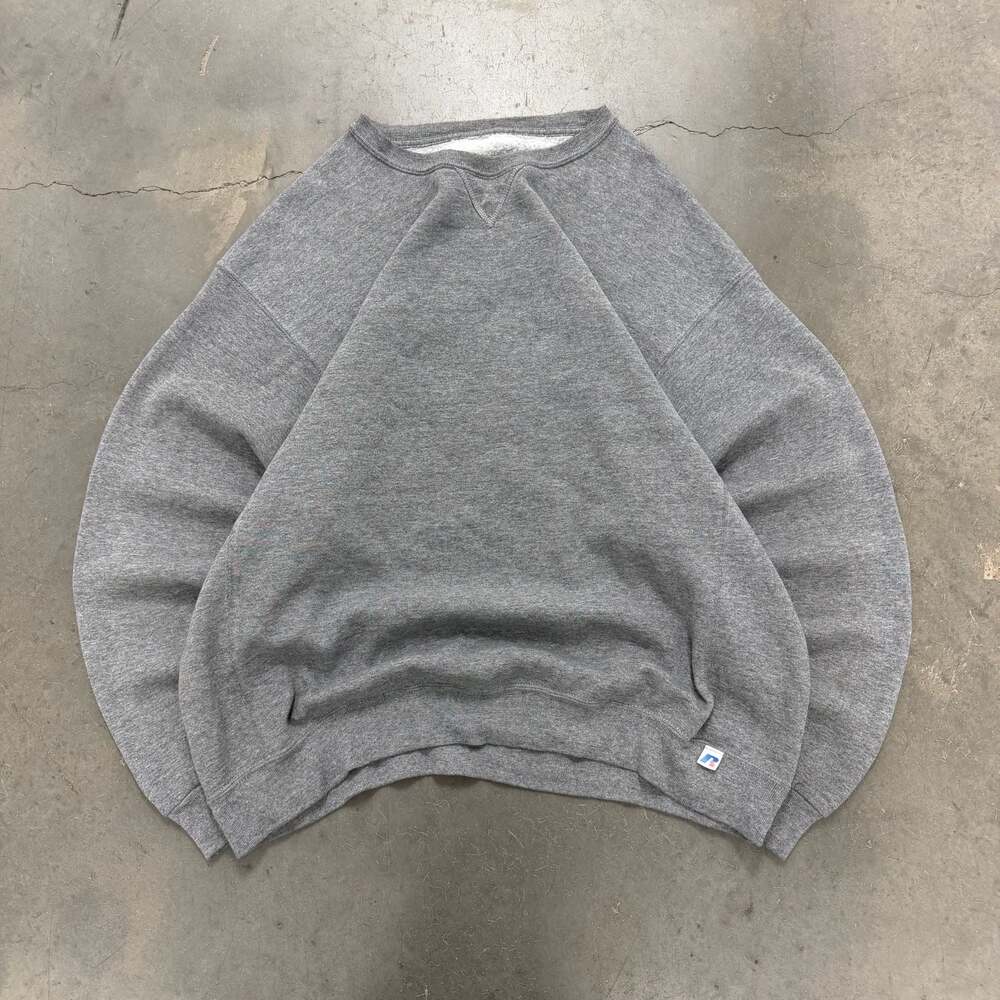 Russell Athletic Blank Crewneck Sweatshirt Grey Vintage Y2K